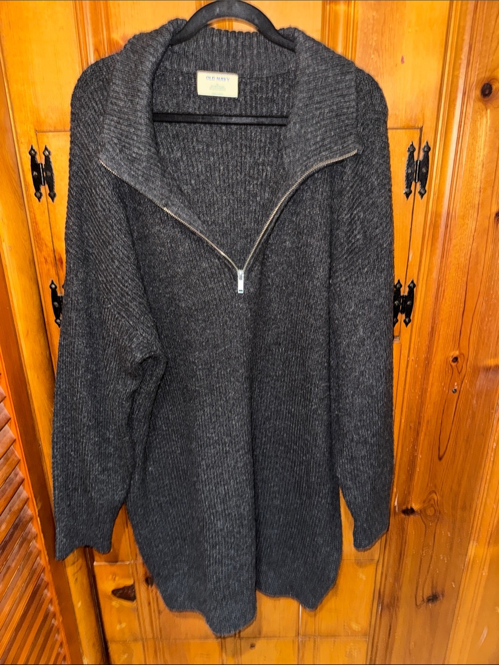 Old Navy Charcoal Gray Zip Turtleneck Sweater